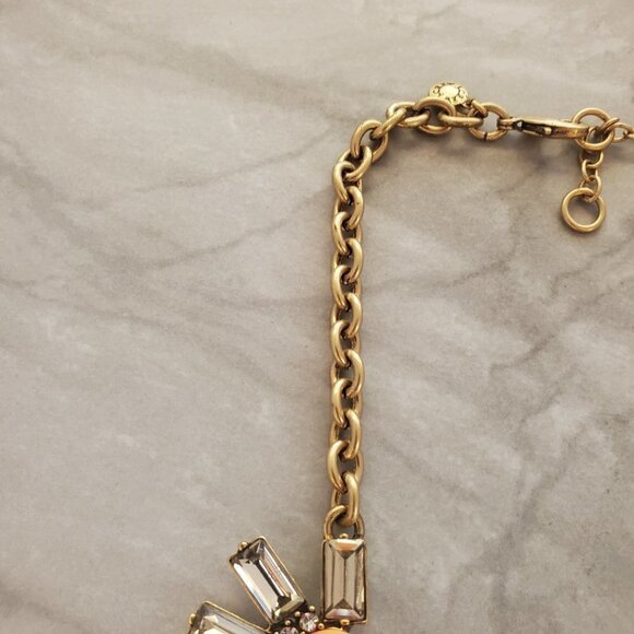 🧡 J.Crew Antique Rhinestones Crystal Pave Cluster Burst Statement Necklace 🧡 - Picture 2 of 16